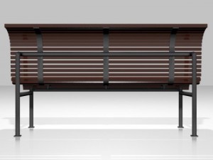 wooden park bench Modello 3D