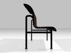 wooden park bench Modello 3D
