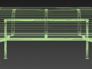 wooden park bench Modello 3D