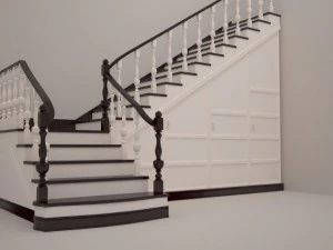 classical staircase with wardrobe 3D Model