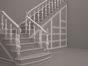 classical staircase with wardrobe 3D 模型