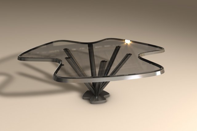 glass metal table 3D 模型 .c4d .max .obj .3ds .fbx .stl .blend