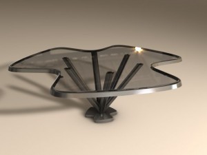 glass  metal table 3D-Modell