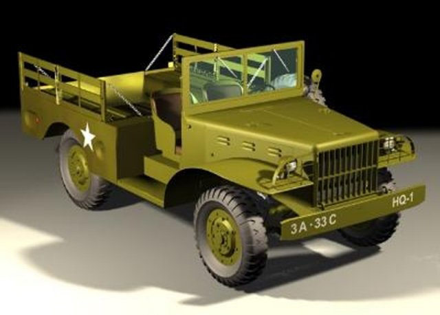 military jeep transport 3D Model .c4d .max .obj .3ds .fbx .stl .blend