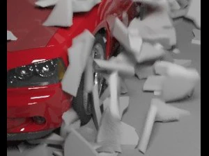 rayfire plugins fragmention wall on car 3D Model