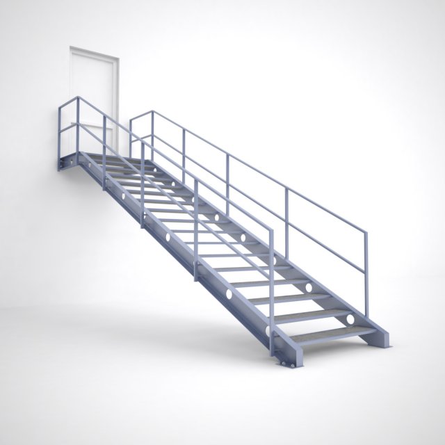metal stair 3Dモデル .c4d .max .obj .3ds .fbx .stl .blend 