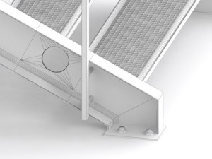 metal stair 3Dモデル