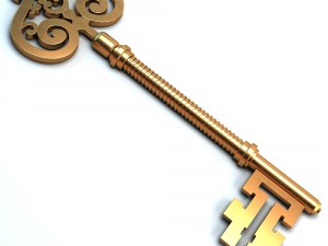 golden key Modèle 3D