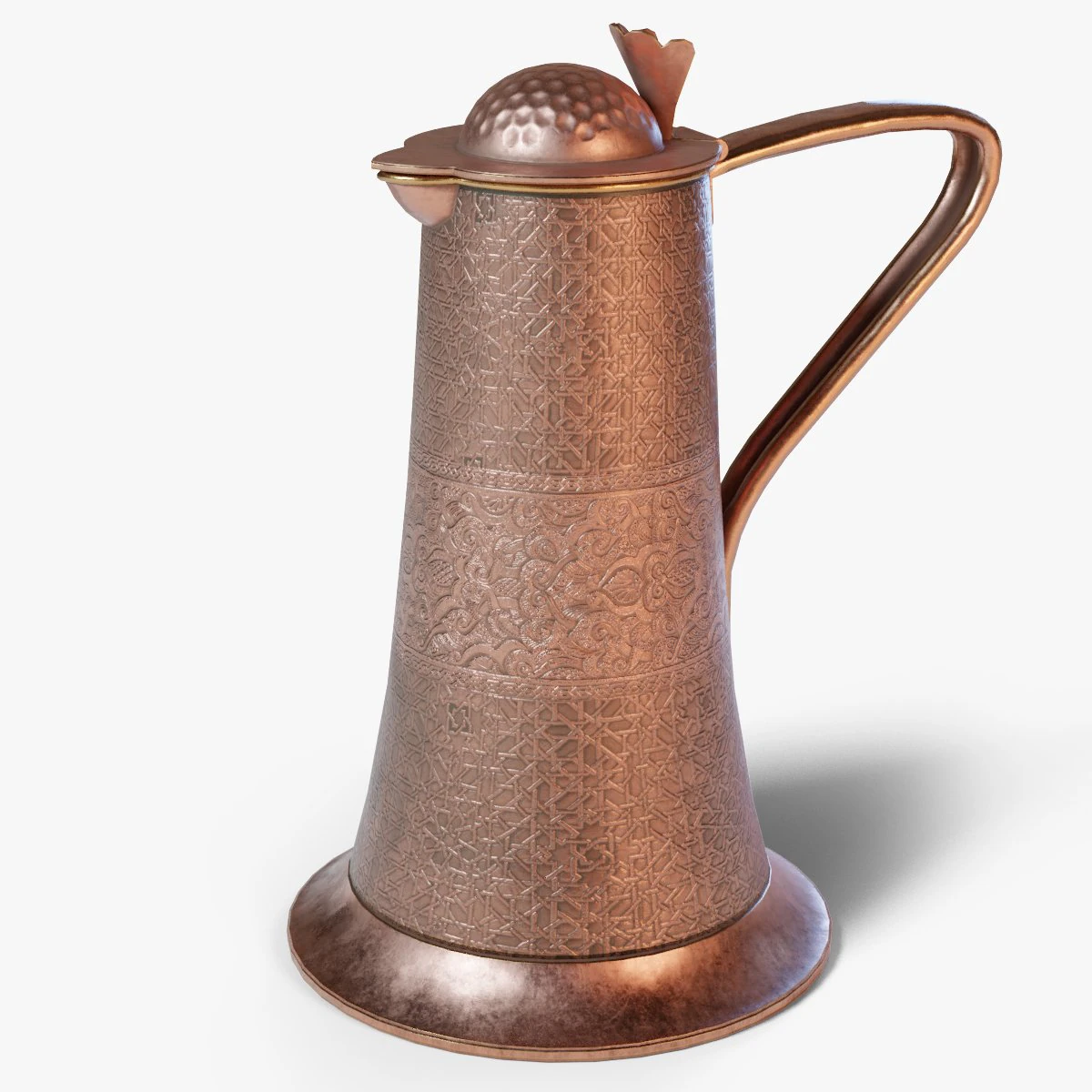 copper jug 3D Model .c4d .max .obj .3ds .fbx .stl .blend 
