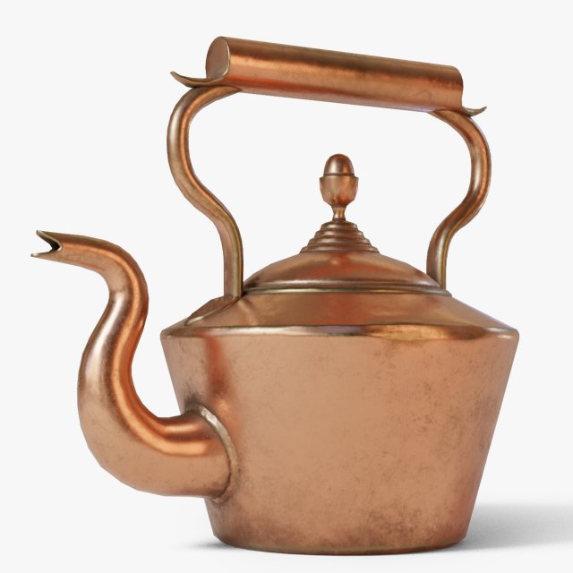 copper kettle 3D 模型 .c4d .max .obj .3ds .fbx .stl .blend