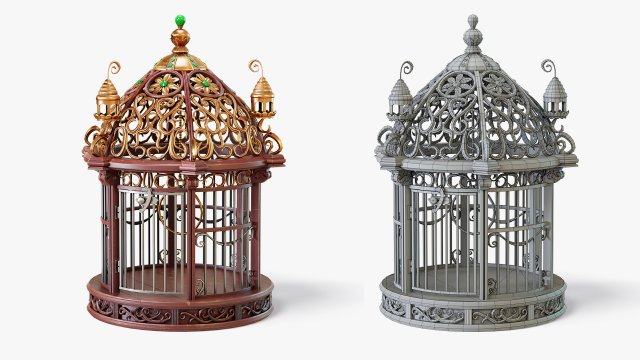 Birdcage Fantasy 3D Model .c4d .max .obj .3ds .fbx .stl .blend 