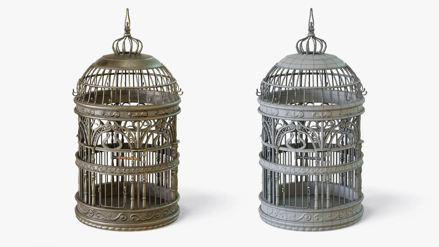 Birdcage Classic Victorian 3D Model .c4d .max .obj .3ds .fbx .stl .blend
