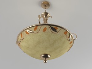 dale tiffany garden leaf inverted fixture pendant Modelo 3D