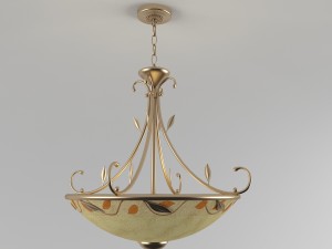 dale tiffany garden leaf inverted fixture pendant Model 3D