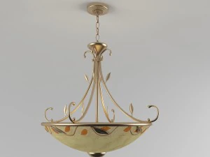 dale tiffany garden leaf inverted fixture pendant 3D Model