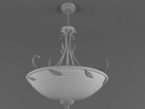 dale tiffany garden leaf inverted fixture pendant 3D Model