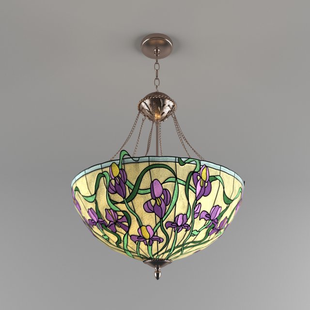 iris inverted tiffany pendant Model 3D .c4d .max .obj .3ds .fbx .stl .blend 