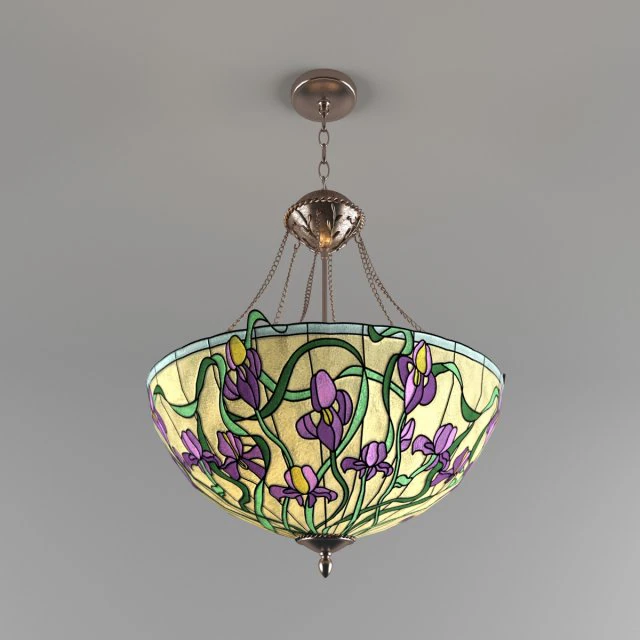Ciondolo tiffany invertito con iris Modello 3D .c4d .max .obj .3ds .fbx .stl .blend 