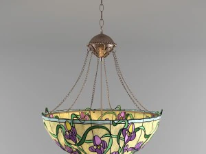 Ciondolo tiffany invertito con iris Modello 3D