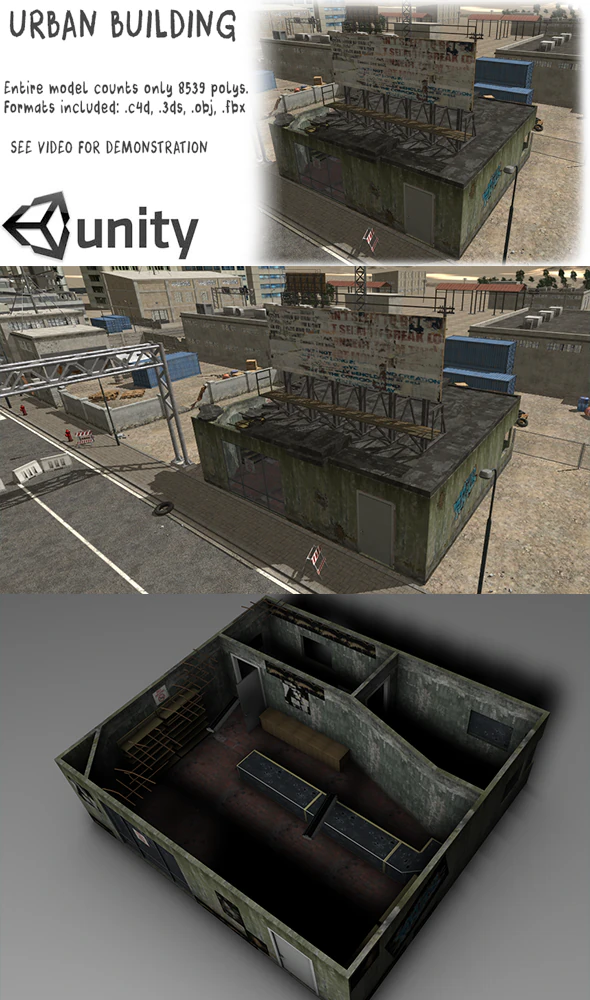 urban building 3D Model .c4d .max .obj .3ds .fbx .stl .blend