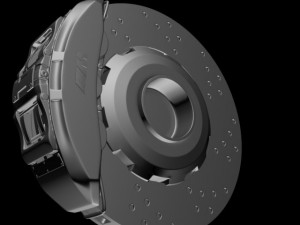 bmw brake system with caliper high poly Model 3D