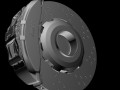 bmw brake system with caliper high poly Model 3D