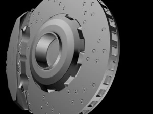 bmw brake system with caliper high poly 3D Model