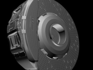 bmw brake system with caliper high poly Model 3D
