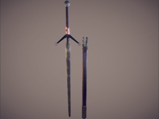 medieval claymore - game ready 3D 모델 .c4d .max .obj .3ds .fbx .stl .blend 