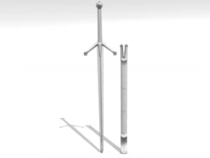 medieval claymore - game ready 3D Model
