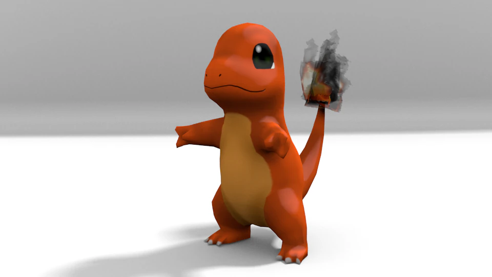 lowpoly charmander 3D Model .c4d .max .obj .3ds .fbx .stl .blend 