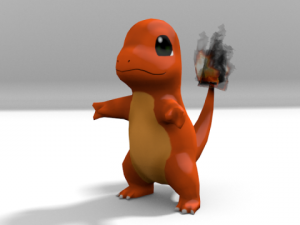 lowpoly charmander Modello 3D