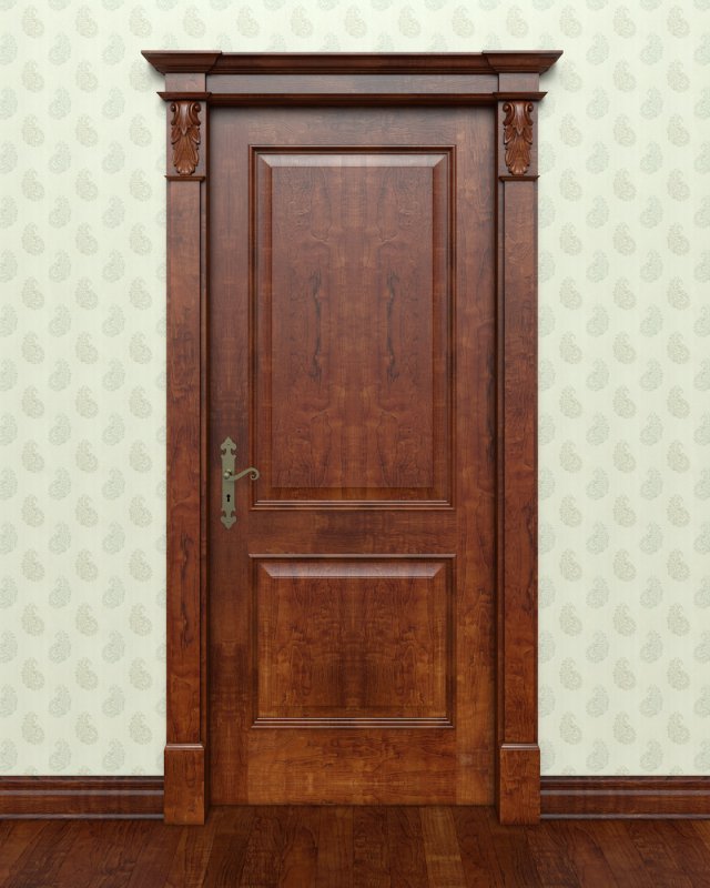 interior door made   of solid wood 3D-Modell .c4d .max .obj .3ds .fbx .stl .blend 