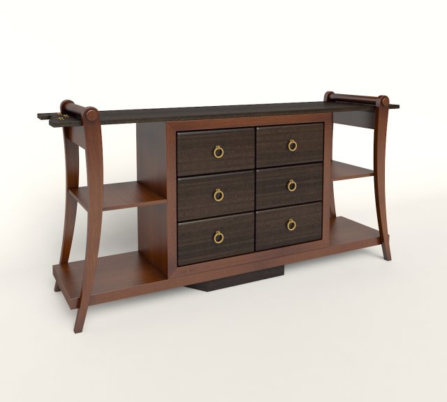 chest of drawers solid wood hevea and palm tree Modelo 3D .c4d .max .obj .3ds .fbx .stl .blend 