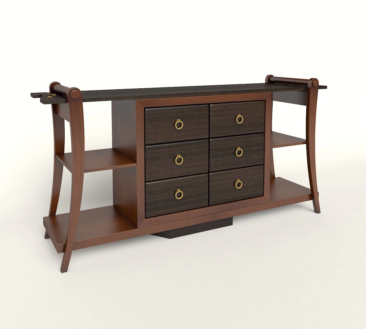 c&ocirc;moda em madeira maci&ccedil;a hevea e palmeira Modelo 3D .c4d .max .obj .3ds .fbx .stl .blend 