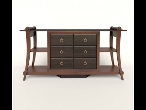 chest of drawers solid wood hevea and palm tree Modelo 3D