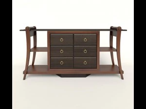 c&ocirc;moda em madeira maci&ccedil;a hevea e palmeira Modelo 3D