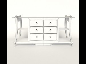 chest of drawers solid wood hevea and palm tree Modelo 3D