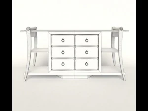 c&ocirc;moda em madeira maci&ccedil;a hevea e palmeira Modelo 3D