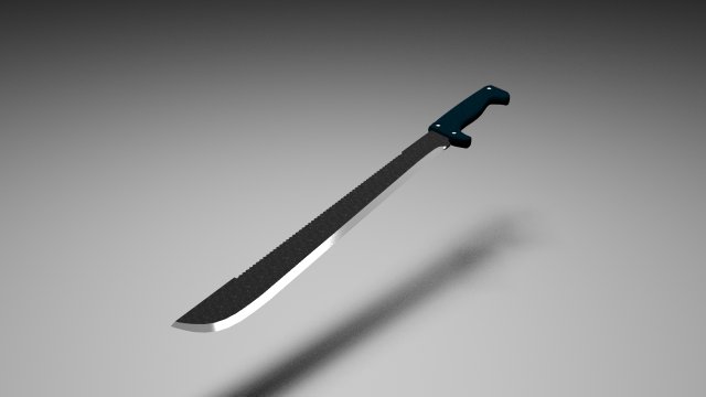 high poly serrated machete 3D Model .c4d .max .obj .3ds .fbx .stl .blend 