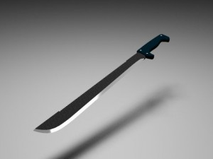 high poly serrated machete 3D Model