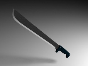 high poly serrated machete 3D Model