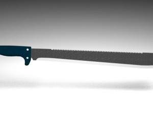 high poly serrated machete 3D Model