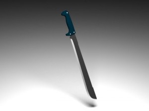 high poly serrated machete 3D Model