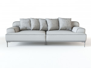 sofa 3 places ottone 3D Model
