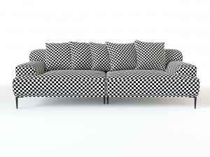 sofa 3 places ottone 3D Model