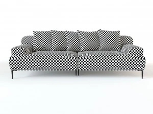 sofa 3 places ottone 3D Model