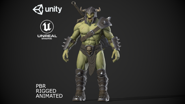 orc warrior Model 3D .c4d .max .obj .3ds .fbx .stl .blend 