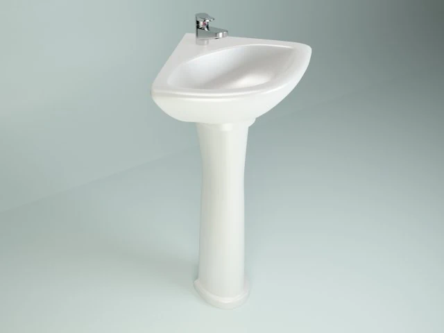 कोने का वॉशबेसिन 3D मॉडल .c4d .max .obj .3ds .fbx .stl .blend 