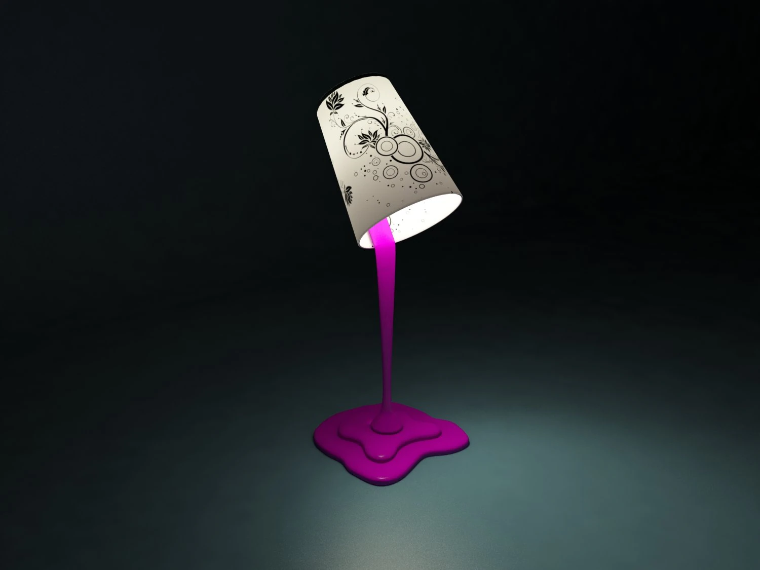 creative lamp spilled paint 3D Model .c4d .max .obj .3ds .fbx .stl .blend 